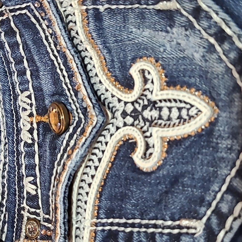 ROCK REVIVAL ENA EMBROIDERED RHINESTONES BOOT-CUT DENIM JEAN - Picture 7 of 16
